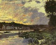 Claude Monet Seine at Bougival in the Evening painting